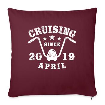 Cruising Biker Geburtstag April 2019 Motorrad - Sofakissenbezug 45 x 45 cm - Burgunderrot - Vorne