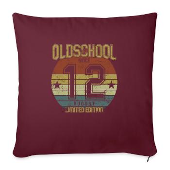 Août 2012 - Anniversaire en août Oldschool - Housse de coussin décorative 45 x 45 cm - bordeaux - Devant