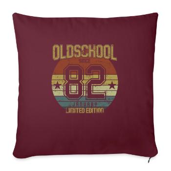 Janvier 1982 - Anniversaire en janvier Oldschool - Housse de coussin décorative 45 x 45 cm - bordeaux - Devant