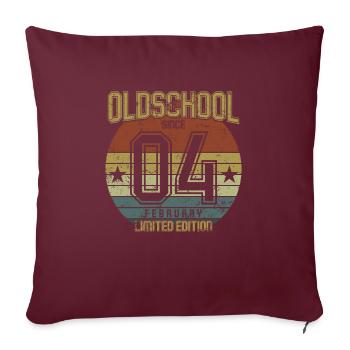 Février 2004 - Anniversaire en février Oldschool - Housse de coussin décorative 45 x 45 cm - bordeaux - Devant