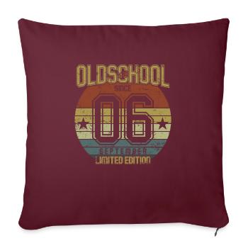 September 2006 - Geburtstag im September Oldschool - Sofakissenbezug 45 x 45 cm - Burgunderrot - Vorne