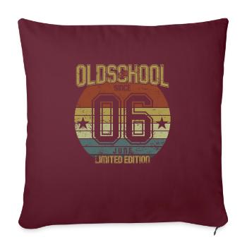 June 2006 - Geburtstag im Juni Oldschool - Sofakissenbezug 45 x 45 cm - Burgunderrot - Vorne