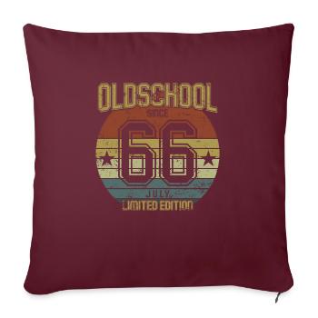 July 1966 - Geburtstag im Juli Oldschool - Sofakissenbezug 45 x 45 cm - Burgunderrot - Vorne