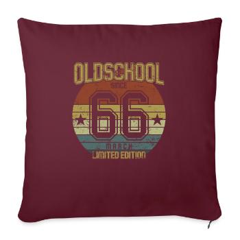 March 1966 - Geburtstag im März Oldschool - Sofakissenbezug 45 x 45 cm - Burgunderrot - Vorne