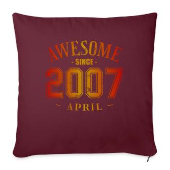Avril 2007 - Anniversaire en avril Génial - Housse de coussin décorative 45 x 45 cm - bordeaux - Devant