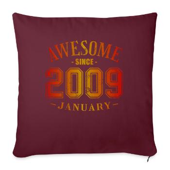 Janvier 2009 - Anniversaire en janvier Génial - Housse de coussin décorative 45 x 45 cm - bordeaux - Devant