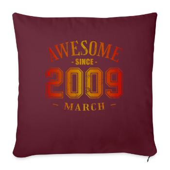 Mars 2009 - Anniversaire en mars Génial - Housse de coussin décorative 45 x 45 cm - bordeaux - Devant