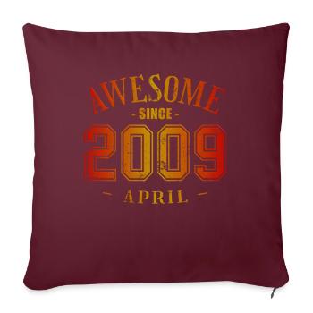 Avril 2009 - L’anniversaire d’avril est génial - Housse de coussin décorative 45 x 45 cm - bordeaux - Devant