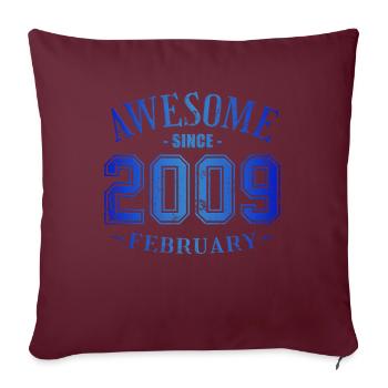 Février 2009 - Anniversaire en février Génial - Housse de coussin décorative 45 x 45 cm - bordeaux - Devant