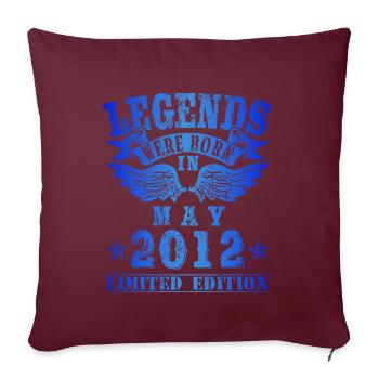 Les légendes sont nées en mai 2012 Anniversaire - Housse de coussin décorative 45 x 45 cm - bordeaux - Devant