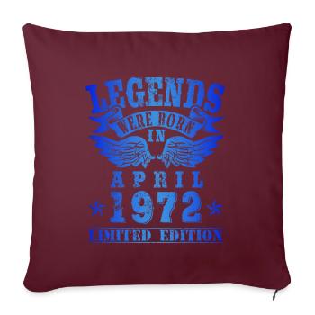 Legends est né en avril 1972 Anniversaire - Housse de coussin décorative 45 x 45 cm - bordeaux - Devant