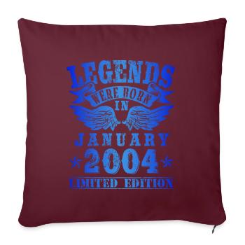 Les légendes sont nées en janvier 2004 Anniversaire - Housse de coussin décorative 45 x 45 cm - bordeaux - Devant