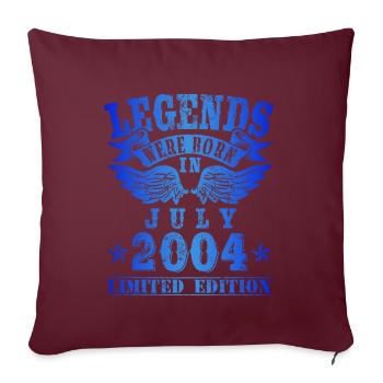 Les légendes sont nées en juillet 2004 Anniversaire - Housse de coussin décorative 45 x 45 cm - bordeaux - Devant