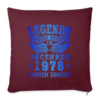 Les légendes sont nées en décembre 1978 Anniversaire - Housse de coussin décorative 45 x 45 cm - bordeaux - Devant