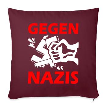 Contre le poing des nazis - Housse de coussin décorative 45 x 45 cm - bordeaux - Devant