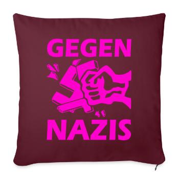 Contre le poing des nazis - Housse de coussin décorative 45 x 45 cm - bordeaux - Devant