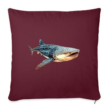 Requin-baleine - Housse de coussin décorative 45 x 45 cm - bordeaux - Devant