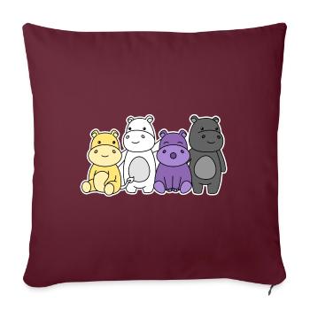 Nonbinary Flag Hippo Design für stolze Enbys - Sofakissenbezug 45 x 45 cm - Burgunderrot - Vorne