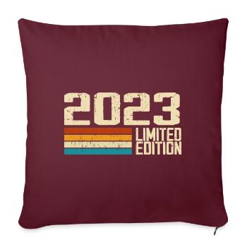 Né en 2023 - Vintage 2023 Anniversaire Rétro - Housse de coussin décorative 45 x 45 cm - bordeaux - Devant