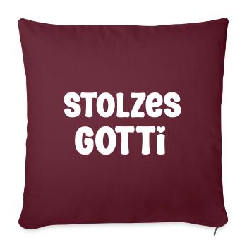Stolzes Gotti Bestes Gotti Patentante Schweiz - Sofakissenbezug 45 x 45 cm - Burgunderrot - Vorne