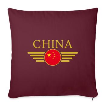 Ich liebe China, Eleganz Stil Design T-Shirt - Sofakissenbezug 45 x 45 cm - Burgunderrot - Vorne