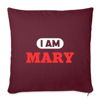 Mary Name Spruch für Marys - Sofakissenbezug 45 x 45 cm - Burgunderrot - Vorne