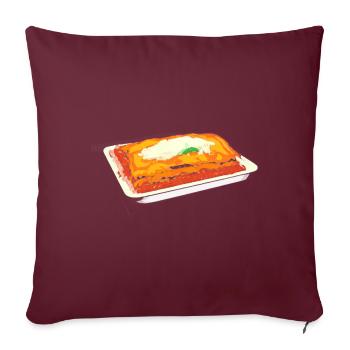 Casserole de pâtes à lasagnes - Housse de coussin décorative 45 x 45 cm - bordeaux - Devant