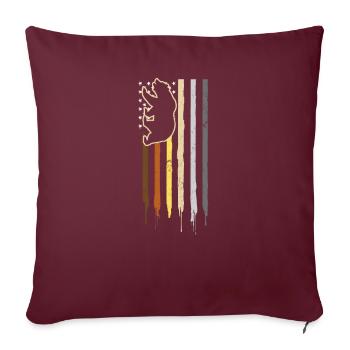 Gay Daddy Pride Bear - Drapeau américain patriotique - Housse de coussin décorative 45 x 45 cm - bordeaux - Devant