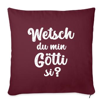 Götti demande aux parrains de demander à la Suisse Lichtenstei - Housse de coussin décorative 45 x 45 cm - bordeaux - Devant