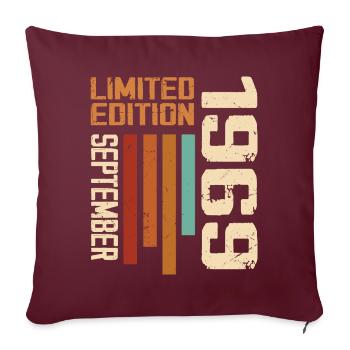 Septembre 1969 Original Idée Cadeau Anniversaire - Housse de coussin décorative 45 x 45 cm - bordeaux - Devant