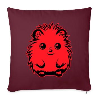 Hérisson Mignon Mignon Bébé - Housse de coussin décorative 45 x 45 cm - bordeaux - Devant