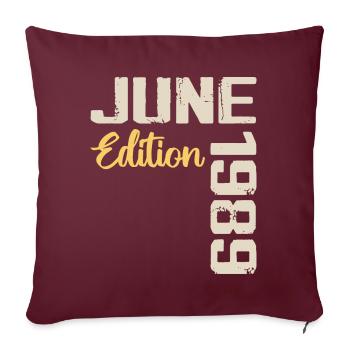 Né(e) en Juin 1989 Cadeau Juin 1989 Anniversaire - Housse de coussin décorative 45 x 45 cm - bordeaux - Devant