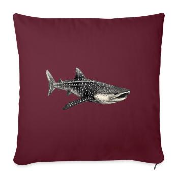 Requin-baleine - Housse de coussin décorative 45 x 45 cm - bordeaux - Devant