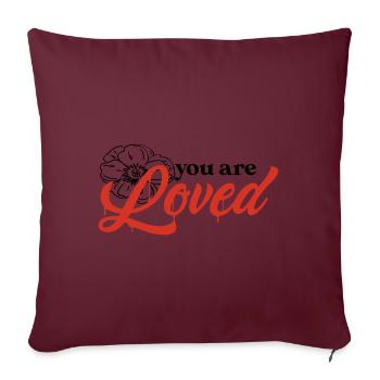 You are Loved - Housse de coussin décorative 45 x 45 cm - bordeaux - Devant