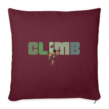 Mur de gymnase de sport d’escalade de bloc - Housse de coussin décorative 45 x 45 cm - bordeaux - Devant