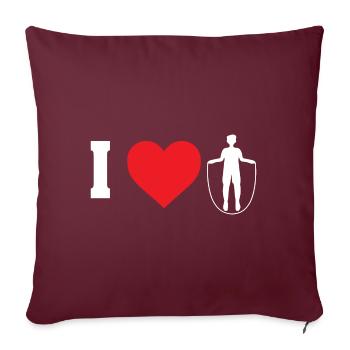 J’aime le design pour Rope Jumper Man - Housse de coussin décorative 45 x 45 cm - bordeaux - Devant