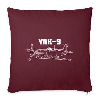 Flugzeug Jakowlew Jak-9 UdSSR Kampfflugzeug - Sofakissenbezug 45 x 45 cm - Burgunderrot - Vorne
