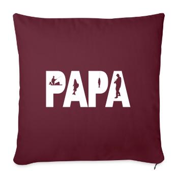 Papa ange | Extérieur | Pêche | Fans de pêche | Hobby - Housse de coussin décorative 45 x 45 cm - bordeaux - Devant