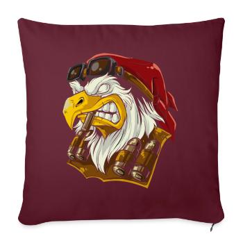 Tête d'aigle - Housse de coussin décorative 45 x 45 cm - bordeaux - Devant