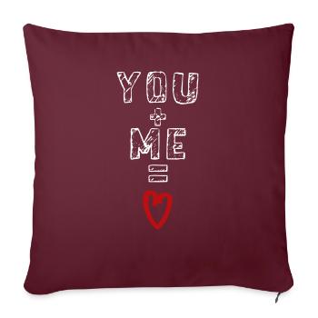 tu m'aimes amour saint valentin lettrage d'amour - Housse de coussin décorative 45 x 45 cm - bordeaux - Devant