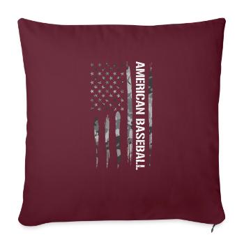 Baseball américain - Drapeau américain - Housse de coussin décorative 45 x 45 cm - bordeaux - Devant