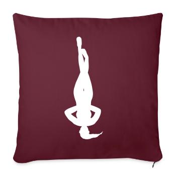 Yoga flexible en silhouette blanche - Housse de coussin décorative 45 x 45 cm - bordeaux - Devant