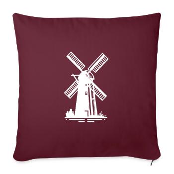 Moulin à vent néerlandais pour farine de blé - Housse de coussin décorative 45 x 45 cm - bordeaux - Devant