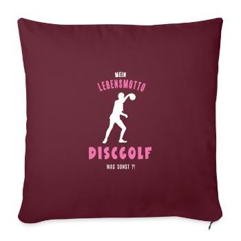 Discgolf Discgolferin Spielerin Frisbeegolf Golfer - Sofakissenbezug 45 x 45 cm - Burgunderrot - Vorne