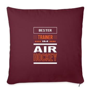 Bester Airhockey Trainer Airhockeytrainer Training - Sofakissenbezug 45 x 45 cm - Burgunderrot - Vorne