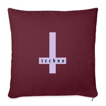 TECHNO KREUZ - Sofakissenbezug 45 x 45 cm - Burgunderrot - Vorne