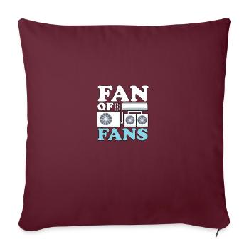 Ventilateur de ventilateurs Tech Système de refroidissement de ventilation HVAC - Housse de coussin décorative 45 x 45 cm - bordeaux - Devant