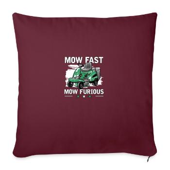 Tondre rapide Tondeuse à gazon Furious Tondeuse à gazon Course de tondeuses - Housse de coussin décorative 45 x 45 cm - bordeaux - Devant