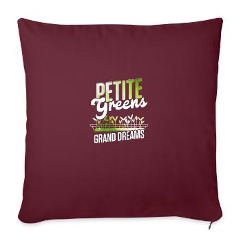 Petite Greens Grand Dreams Jardinage Micro-pousses - Housse de coussin décorative 45 x 45 cm - bordeaux - Devant