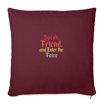 Parlez à un ami et entrez dans la foire de la foire de Ren - Housse de coussin décorative 45 x 45 cm - bordeaux - Devant